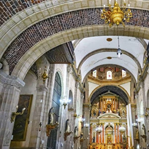 Arch entrance Basilica Altar Santo Domingo Church, Mexico City, Mexico