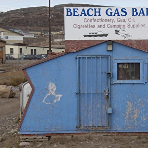 Arctic Canada, Nunavut, Baffin Island, Iqaluit (aka Frobisher Bay). Beach Gas Bar