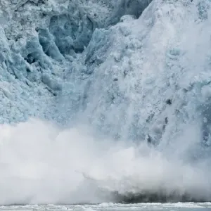 Arctic Ocean, Norway, Svalbard. Calving glacier Arctic Ocean, Norway, Svalbard. Calving glacier