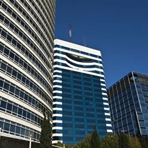 Argentina, Buenos Aires. Central business district buildings near Avenida Leandro Alem