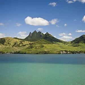 Arial view of Lion Mountain, South East Mauritius, Africa