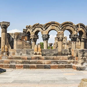 Armenia. Armavir Province. Vagharshapat. Zvartnots. Ruins of the Zvartnots Cathedral