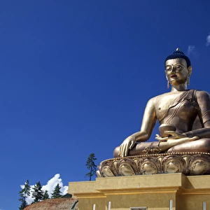 Asia, Bhutan, Thimpu. Buddha Dordenma overlooking Thimpu
