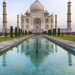 Asia. India. View of the Taj Mahal in Agra, a tomb built by Shah Jahan for his favorite wife