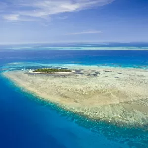 AUSTRALIA, Queensland, North Coast, Cairns Area. The Great Barrier Reef- Aerial View
