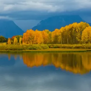 autumn evening, Oxbow, Grand teton National Park, Wyoming, USA