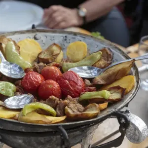 Azerbaijan, Baku Print - Cooked Vegetables in a Market