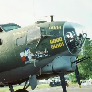 B-17 G Flying Fortress, close up of the nose and cockpit of this plane