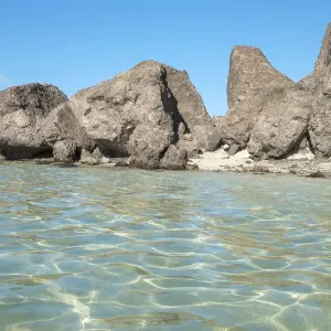 Baja California, Mexico. Sea of Cortez. Large rocks on the shore