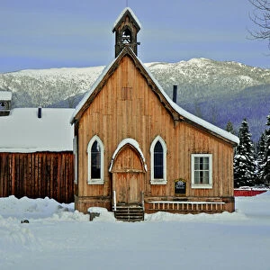 Barkerville Historic Town in winter. St. Saviors church in winter