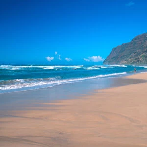 Barking Sands Beach scene on Kauai, Hawaii. wave, water, ocean, coast, shore