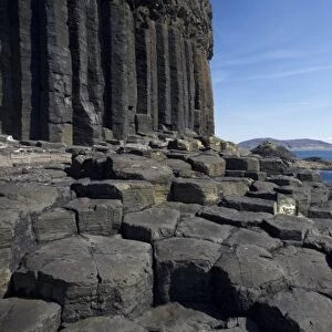 Basalt columns and steps, Staffa, off Isle of Mull, Scotland, United Kingdom