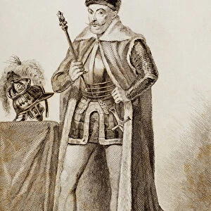 Bathory, Stephen I (1533-1586). King of Poland (1575-1586). Engraving