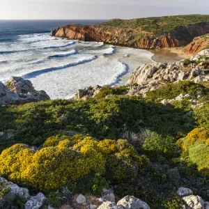 Beach and cliffs at Praia do Telheiro at the Costa Vicentina Beach and cliffs at Praia do Telheiro at the Costa Vicentina