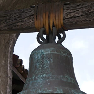 Bell from The Great Stone Church bell tower at the Mission San Juan Capistrano, California