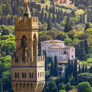 Bell tower and houses, Florence, Tuscany, Italy