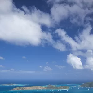 British Virgin Islands, Virgin Gorda. North Sound from Fanny Hill