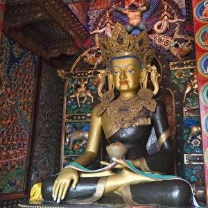 Buddhist statue in Litang Monastery (Changchunkeersi), Litang, western Sichuan, China