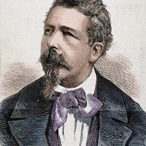 CAIROLI, Benedetto (Pavia, 1825-Capodimonte, 1889). Italian politician. Engraving by Carretero
