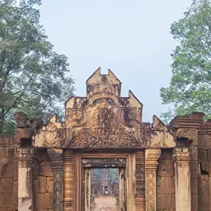 Cambodia, Angkor. Banteay Srei Temples eastern entrance