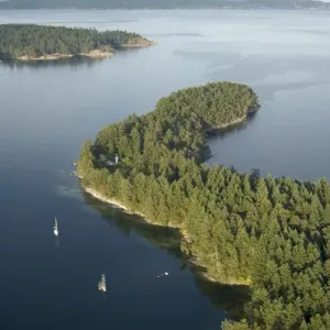 Canada, British Columbia. Aerial photograph of Russell Island, Gulf Islands National Canada, British Columbia. Aerial photograph of Russell Island, Gulf Islands National