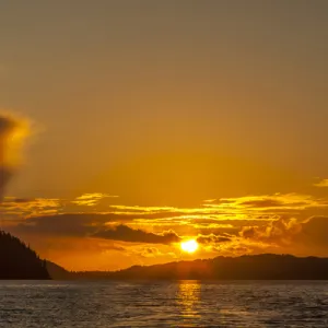 Canada, British Columbia. Inside Passage sunset