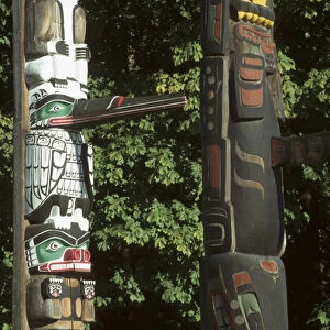 Canada, British Columbia, Vancouver Native totems in Stanley Park