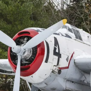 WW2 Avenger Bomber in Early Snow, Boiestown Print