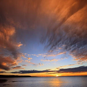 Canada, Nova Scotia, Fox Island. Sunset on Chedabucto Bay