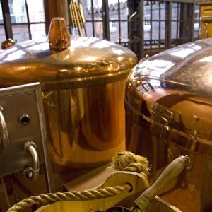 Canada, Nova Scotia, Halifax. Alexander Keiths Nova Scotia Brewery, copper tanks & hops