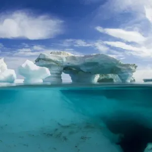Canada, Nunavut Territory, Repulse Bay, Underwater view of melting iceberg in Harbour Canada, Nunavut Territory, Repulse Bay, Underwater view of melting iceberg in Harbour