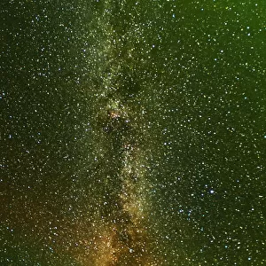 Canada, Ontario, Longlac. Milky Way and aurora borealis