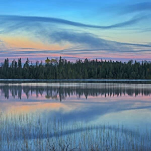 Canada, Ontario, Longlac. Sunrise on Klotz Lake. Credit as