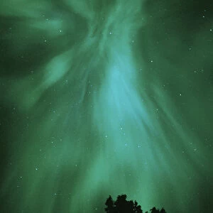 Canada, Ontario, Sudbury. Aurora borealis nighttime patterns