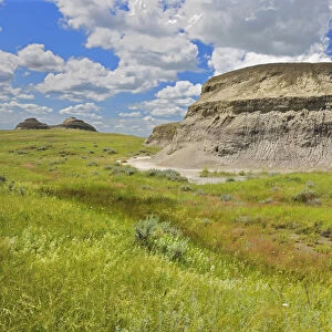 Canada, Saskatchewan, Grasslands National Park. Killdeer Badlands formations. Credit as