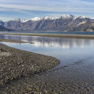 Canada, Yukon Territory, Kluane National Park. St. Elias Range and Kluane Lake. Credit as Canada, Yukon Territory, Kluane National Park. St. Elias Range and Kluane Lake. Credit as