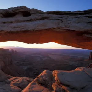 Canyonlands National Park, UT Mesa Arch at sunrise. Island in the Sky district