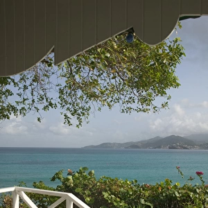 Caribbean, GRENADA, Grande Anse & Morne Rouge Grande Anse Bay from Flamboyant Hotel
