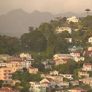Caribbean, GRENADA, St. Georges Hillside Homes at Sunset