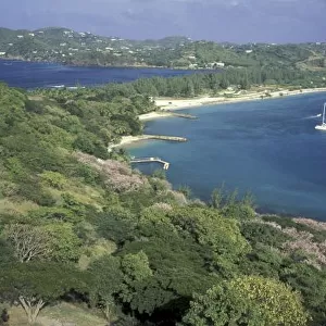 Caribbean, West Indies, St. Lucia. View of Pigeon Island