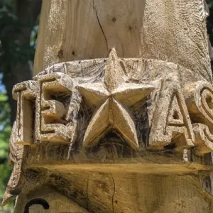 Texas Star Carved Totem Pole Print