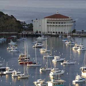 The Catalina Casino and Avalon harbor on Catalina Island, California, USA