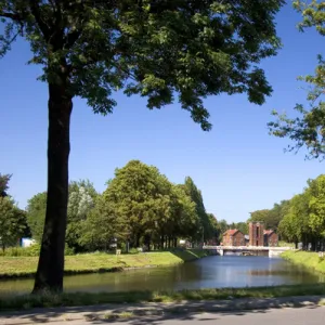 The Central Canal at La Louviere in the Hainaut province in southwestern Belgium