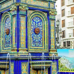 Central fountain, Plaza Alta main square, Algeciras, Spain Central fountain, Plaza Alta main square, Algeciras, Spain