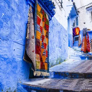 Chefchaouen, Morocco. Blue washed buildings