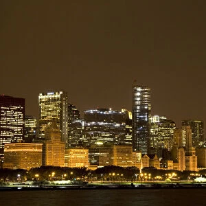 Chicago skyline at night, Illinois, USA
