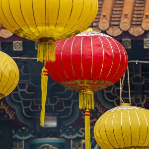Chinese lanterns at Sik Sik Yuen Wong Tai Sin Temple, Kowloon, Hong Kong, China