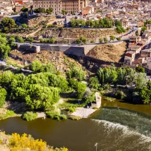 Toledo Cathedral Print, Tagus River and Medieval Cityscape Toledo Cathedral Print, Tagus River and Medieval Cityscape