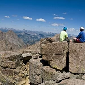 Cilmbers at summit of Windom Peak, Weminuche Wilderness, Needle Range, San Juan National Forest