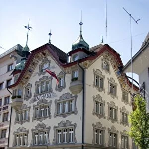City Hall and Street scene in Einsiedeln, Switzerland